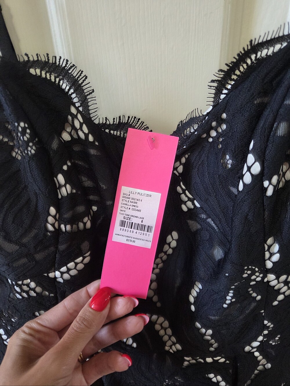 NWT Lilly Pulitzer Black Lace Camella Dress with - Picture 2 of 4